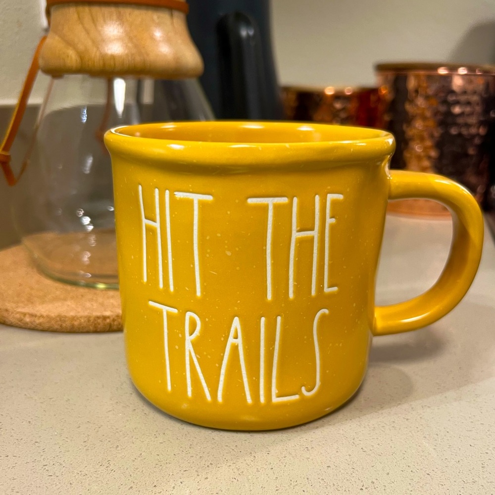 Rae Dunn Hit the Trails Large 24 oz Mug Camping Hiking Gift Coffee Tea Soup